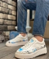 Shoecide Sb0801 Boa Yüksek Taban Mavi Desenli Erkek Spor Ayakkabı