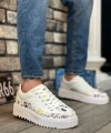 Shoecide Sb0801 Boa Yüksek Taban Sarı Siyah Desenli Erkek Spor Ayakkabı