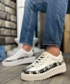 Shoecide Sb0801 Boa Yüksek Taban Siyah Desenli Erkek Spor Ayakkabı