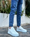 Shoecide Sb0802 Boa Beyaz Yüksek Taban Erkek Günlük Ayakkabı