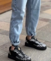 Shoecide Sb0802 Boa Gotik Desenli Siyah Yüksek Taban Erkek Günlük Ayakkabı