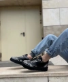 Shoecide Sb0802 Boa Gotik Desenli Siyah Yüksek Taban Erkek Günlük Ayakkabı