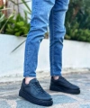 Shoecide Sb0802 Boa Siyah Renk Siyah  Yüksek Taban Erkek Günlük Ayakkabı