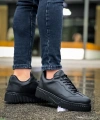 Shoecide Sb0802 Boa Siyah Renk Siyah  Yüksek Taban Erkek Günlük Ayakkabı