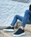 Shoecide Sb0802 Boa Siyah Renk  Yüksek Taban Erkek Günlük Ayakkabı