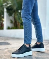 Shoecide Sb0802 Boa Siyah Renk  Yüksek Taban Erkek Günlük Ayakkabı