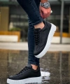 Shoecide Sb0802 Boa Siyah Renk  Yüksek Taban Erkek Günlük Ayakkabı