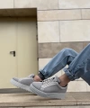 Shoecide Sb0803 Boa Yüksek Taban Gri Triko Gri Taban Erkek Ayakkabı