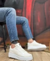 Shoecide Sb0803 Boa Yüksek Taban Triko Beyaz Erkek Ayakkabı