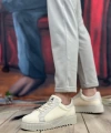 Shoecide Sb0803 Boa Yüksek Taban Triko Krem Erkek Ayakkabı