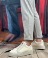 Shoecide Sb0803 Boa Yüksek Taban Triko Krem Erkek Ayakkabı
