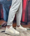 Shoecide Sb0803 Boa Yüksek Taban Triko Krem Erkek Ayakkabı