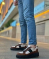 Shoecide Sb0804 Boa Yüksek Siyah Taban Kahve Detaylı Bağcıklı Erkek Ayakkabı
