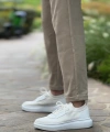 Shoecide Sb0812 Özel Örme Triko Tarz Beyaz Renk Spor Ayakkabı