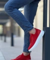 Shoecide Sb0812 Özel Örme Triko Tarz Kırmızı Beyaz Renk Spor Ayakkabı