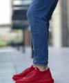 Shoecide Sb0812 Özel Örme Triko Tarz Kırmızı Renk Spor Ayakkabı