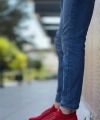 Shoecide Sb0812 Özel Örme Triko Tarz Kırmızı Renk Spor Ayakkabı