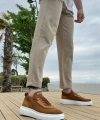Shoecide Sb0812 Özel Örme Triko Tarz Taba Renk Spor Ayakkabı