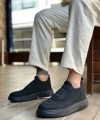 Shoecide Sb0911 Özel Örme Triko Deri Tozu Detaylı Günlük Spor Ayakkabı