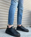 Shoecide Sb8104 Boa Yüksek Siyah Taban Siyah Cilt Bağcıklı Erkek Ayakkabı