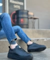 Shoecide Sb8104 Boa Yüksek Siyah Taban Siyah Cilt Bağcıklı Erkek Ayakkabı
