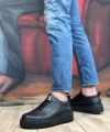 Shoecide Sb8104 Boa Yüksek Siyah Taban Siyah Cilt Bağcıklı Erkek Ayakkabı