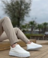 Shoecide Sb8104 Boa Yüksek Taban Rugan Beyaz Bağcıklı Erkek Ayakkabı