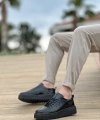 Shoecide Sb8104 Boa Yüksek Taban Rugan Siyah Bağcıklı Erkek Ayakkabı