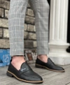 Shoecide Sbo0009 Cilt Püsküllü Corcik Siyah V Fashıon Tokalı Klasik Erkek Ayakkabısı