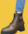Shoecide Sbo0080 Kartal Fermuarlı Tokalı Kahverengi Erkek Klasik Spor Klasik Yarım Bilek Bot