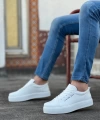 Shoecide Sbo0104 Bağcıklı Beyaz Cilt Deri Spor Klasik Erkek Ayakkabı