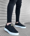 Shoecide Sbo0104 Bağcıklı Siyah Cilt  Spor Klasik Erkek Ayakkabı