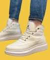 Shoecide Sbo0151 İçi Kürklü Bağcıklı Beyaz Erkek Tarz Spor Bot