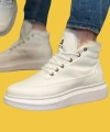 Shoecide Sbo0151 İçi Kürklü Bağcıklı Beyaz Erkek Tarz Spor Bot