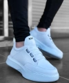 Shoecide Sbo0160 Bantlı Erkek Yüksek Taban Beyaz Spor Ayakkabı