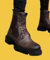 Shoecide Sbo0183 İçi Dışı Hakiki Deri Kahverengi Erkek Postal Bot