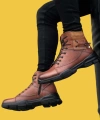 Shoecide Sbo0184 İçi Dışı Hakiki Deri Taba Erkek Fermuarlı Yarım Bot