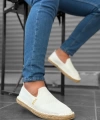 Shoecide Sbo0224 Boa Rahat Düz Taban Espadril Örme Triko Beyaz Günlük Erkek Ayakkabı