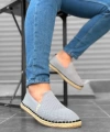 Shoecide Sbo0224 Boa Rahat Düz Taban Espadril Örme Triko Gri Günlük Erkek Ayakkabı