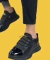 Shoecide Sbo0234 İçi Dışı Hakiki Deri Rahat Taban Siyah Bant Detaylı Sneakers Casual Erkek Ayakkabı
