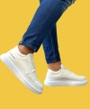 Shoecide Sbo0302 Kalın Taban Bağcıksız Tarz Casual Beyaz Erkek Ayakkabı