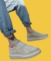 Shoecide Sbo0307 Kalın Süet Yüksek Taban Çift Bant Bej Erkek Ayakkabı