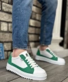 Shoecide Sbo0323 Boa Kalın Tırtık Yüksek Taban Beyaz Yeşil Bağcıklı Spor Erkek Ayakkabı