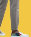 Shoecide Sbo0339 Bağcıksız Keten Krem Renkli Desenli Beyaz Taban Günlük Erkek Ayakkabı