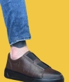 Shoecide Sbo0347 İçi Dışı Hakiki Deri Çift Bantlı Kahverengi Casual Erkek Ayakkabı