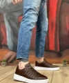 Shoecide Sbo0348 İçi Dışı Hakiki Deri Bağcıklı Kahverengi Casual Erkek Ayakkabı