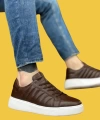 Shoecide Sbo0348 İçi Dışı Hakiki Deri Bağcıklı Kahverengi Casual Erkek Ayakkabı