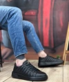 Shoecide Sbo0348 İçi Dışı Hakiki Deri Bağcıklı Siyah Casual Erkek Ayakkabı