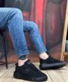 Shoecide Sbo0349 Özel Örme Triko Yüksek Taban Tarz Siyah Renk Spor Ayakkabı