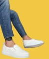 Shoecide Sbo0353 Bağcıksız Kapitone Beyaz Günlük Erkek Ayakkabı